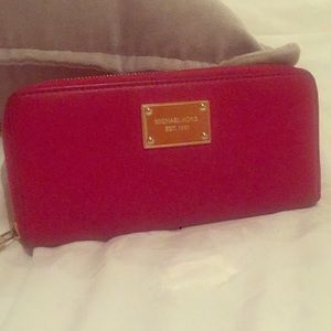 Beautiful red leather wallet